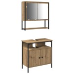 vidaXL Set de mobilier pentru baie cu ușă 2 pcs Maro 60 x 30 x 60 cm vidaXL Set de mobilier pentru baie cu ușă 2 pcs Maro 60 x 30 x 60 cm