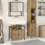 vidaXL Set de mobilier pentru baie cu ușă 2 pcs Maro 60 x 30 x 60 cm vidaXL Set de mobilier pentru baie cu ușă 2 pcs Maro 60 x 30 x 60 cm