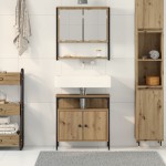 vidaXL Set de mobilier pentru baie cu ușă 2 pcs Maro 60 x 30 x 60 cm vidaXL Set de mobilier pentru baie cu ușă 2 pcs Maro 60 x 30 x 60 cm