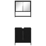 vidaXL Set de mobilier pentru baie cu ușă 2 pcs Negru 60 x 30 x 60 cm vidaXL Set de mobilier pentru baie cu ușă 2 pcs Negru 60 x 30 x 60 cm