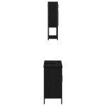 vidaXL Set de mobilier pentru baie cu ușă 2 pcs Negru 60 x 30 x 60 cm vidaXL Set de mobilier pentru baie cu ușă 2 pcs Negru 60 x 30 x 60 cm