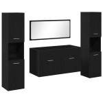 vidaXL Set Mobilier Baie cu ușă 4 pcs Stejar Negru 41 x 38.5 x 46 cm vidaXL Set Mobilier Baie cu ușă 4 pcs Stejar Negru 41 x 38.5 x 46 cm