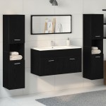 vidaXL Set Mobilier Baie cu ușă 4 pcs Stejar Negru 41 x 38.5 x 46 cm vidaXL Set Mobilier Baie cu ușă 4 pcs Stejar Negru 41 x 38.5 x 46 cm