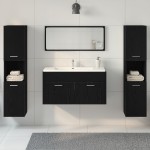 vidaXL Set Mobilier Baie cu ușă 4 pcs Stejar Negru 41 x 38.5 x 46 cm vidaXL Set Mobilier Baie cu ușă 4 pcs Stejar Negru 41 x 38.5 x 46 cm