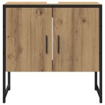 vidaXL Set de mobilier pentru baie Pe perete 2 pcs Maro Lemn compozit