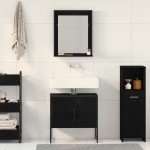 vidaXL Set de mobilier pentru baie cu ușă 2 pcs Negru 60 x 33 x 60 cm vidaXL Set de mobilier pentru baie cu ușă 2 pcs Negru 60 x 33 x 60 cm