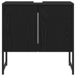 vidaXL Set de mobilier pentru baie cu ușă 2 pcs Negru 60 x 33 x 60 cm vidaXL Set de mobilier pentru baie cu ușă 2 pcs Negru 60 x 33 x 60 cm