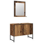 vidaXL Set de mobilier pentru baie cu ușă 2 pcs Maro 80 x 33 x 60 cm vidaXL Set de mobilier pentru baie cu ușă 2 pcs Maro 80 x 33 x 60 cm