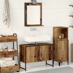 vidaXL Set de mobilier pentru baie cu ușă 2 pcs Maro 80 x 33 x 60 cm vidaXL Set de mobilier pentru baie cu ușă 2 pcs Maro 80 x 33 x 60 cm