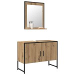 vidaXL Set de mobilier pentru baie cu ușă 2 pcs Maro 80 x 33 x 60 cm vidaXL Set de mobilier pentru baie cu ușă 2 pcs Maro 80 x 33 x 60 cm