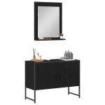 vidaXL Set de mobilier pentru baie cu ușă 2 pcs Negru 80 x 33 x 60 cm vidaXL Set de mobilier pentru baie cu ușă 2 pcs Negru 80 x 33 x 60 cm