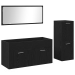 vidaXL Set de mobilier pentru baie Pe perete cu ușă 3 pcs Stejar Negru vidaXL Set de mobilier pentru baie Pe perete cu ușă 3 pcs Stejar Negru