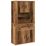 vidaXL Highboard cu sertar Lemn vechi 80 x 33 x 150 cm Lemn compozit vidaXL Highboard cu sertar Lemn vechi 80 x 33 x 150 cm Lemn compozit