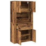 vidaXL Highboard cu sertar Lemn vechi 80 x 33 x 150 cm Lemn compozit vidaXL Highboard cu sertar Lemn vechi 80 x 33 x 150 cm Lemn compozit