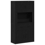 vidaXL Highboard cu sertar Stejar negru 80 x 33 x 150 cm Lemn compozit vidaXL Highboard cu sertar Stejar negru 80 x 33 x 150 cm Lemn compozit