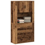 vidaXL Înălțat cu sertar Lemn vechi 80 x 33 x 150 cm Lemn compozit vidaXL Înălțat cu sertar Lemn vechi 80 x 33 x 150 cm Lemn compozit