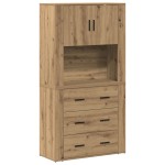 vidaXL Înălțat stejar artizanal 80 x 33 x 150 cm Lemn compozit vidaXL Înălțat stejar artizanal 80 x 33 x 150 cm Lemn compozit