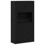 vidaXL Biblioteca Stejar negru 80x33x150 cm Lemn prelucrat vidaXL Biblioteca Stejar negru 80x33x150 cm Lemn prelucrat