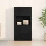 vidaXL Biblioteca Stejar negru 80x33x150 cm Lemn prelucrat vidaXL Biblioteca Stejar negru 80x33x150 cm Lemn prelucrat