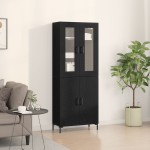 vidaXL Bufet cu dulap de perete Negru Stejar lemn compus vidaXL Bufet cu dulap de perete Negru Stejar lemn compus