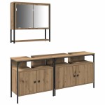 vidaXL Set de mobilier pentru baie cu ușă 3 pcs Maro 80 x 30 x 60 cm vidaXL Set de mobilier pentru baie cu ușă 3 pcs Maro 80 x 30 x 60 cm