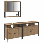 vidaXL Set de mobilier pentru baie cu ușă 3 pcs Maro 80 x 30 x 60 cm vidaXL Set de mobilier pentru baie cu ușă 3 pcs Maro 80 x 30 x 60 cm