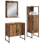 vidaXL Set de mobilier pentru baie 3 pcs Maro 33 x 33 x 102.5 cm