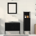 vidaXL Set de mobilier pentru baie 3 pcs Negru 33 x 33 x 102.5 cm vidaXL Set de mobilier pentru baie 3 pcs Negru 33 x 33 x 102.5 cm