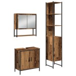 vidaXL Set de mobilier pentru baie 3 pcs Maro 33 x 33 x 185.5 cm vidaXL Set de mobilier pentru baie 3 pcs Maro 33 x 33 x 185.5 cm