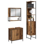 vidaXL Set de mobilier pentru baie 3 pcs Maro 33 x 33 x 185.5 cm vidaXL Set de mobilier pentru baie 3 pcs Maro 33 x 33 x 185.5 cm