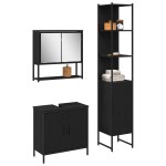 vidaXL Set de mobilier pentru baie 3 pcs Negru 33 x 33 x 185.5 cm vidaXL Set de mobilier pentru baie 3 pcs Negru 33 x 33 x 185.5 cm