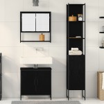 vidaXL Set de mobilier pentru baie 3 pcs Negru 33 x 33 x 185.5 cm vidaXL Set de mobilier pentru baie 3 pcs Negru 33 x 33 x 185.5 cm