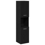 vidaXL Set Mobilier pentru Baie 4 Piese Stejar Negru