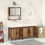 vidaXL Set de mobilier pentru baie cu ușă 3 pcs Maro 80 x 30 x 44 cm vidaXL Set de mobilier pentru baie cu ușă 3 pcs Maro 80 x 30 x 44 cm