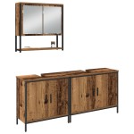 vidaXL Set de mobilier pentru baie cu ușă 3 pcs Maro 80 x 30 x 44 cm vidaXL Set de mobilier pentru baie cu ușă 3 pcs Maro 80 x 30 x 44 cm