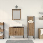 vidaXL Set de mobilier pentru baie 3 pcs Maro 33 x 33 x 102.5 cm