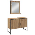 vidaXL Set de mobilier pentru baie 3 pcs Maro 33 x 33 x 102.5 cm