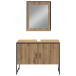 vidaXL Set de mobilier pentru baie 3 pcs Maro 33 x 33 x 102.5 cm
