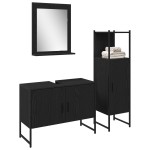 vidaXL Set de mobilier pentru baie 3 pcs Negru 33 x 33 x 102.5 cm