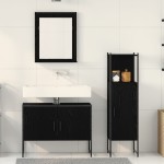 vidaXL Set de mobilier pentru baie 3 pcs Negru 33 x 33 x 102.5 cm