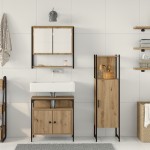 vidaXL Set de mobilier pentru baie 3 pcs Maro 33 x 33 x 120.5 cm vidaXL Set de mobilier pentru baie 3 pcs Maro 33 x 33 x 120.5 cm