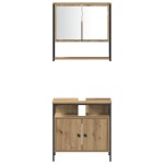 vidaXL Set de mobilier pentru baie 3 pcs Maro 33 x 33 x 120.5 cm vidaXL Set de mobilier pentru baie 3 pcs Maro 33 x 33 x 120.5 cm