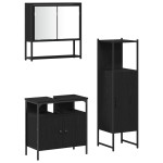 vidaXL Set de mobilier pentru baie 3 pcs Negru 33 x 33 x 120.5 cm vidaXL Set de mobilier pentru baie 3 pcs Negru 33 x 33 x 120.5 cm