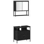 vidaXL Set de mobilier pentru baie 3 pcs Negru 33 x 33 x 120.5 cm vidaXL Set de mobilier pentru baie 3 pcs Negru 33 x 33 x 120.5 cm