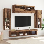 vidaXL Set Dulap pentru Televizor Montat pe Perete 6 pcs Lemn vechi vidaXL Set Dulap pentru Televizor Montat pe Perete 6 pcs Lemn vechi