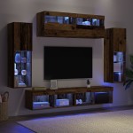 vidaXL Set Dulap pentru Televizor Montat pe Perete 6 pcs Lemn vechi vidaXL Set Dulap pentru Televizor Montat pe Perete 6 pcs Lemn vechi