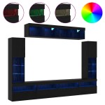 vidaXL Set Dulap pentru Televizor Montat pe Perete 6 pcs Stejar negru vidaXL Set Dulap pentru Televizor Montat pe Perete 6 pcs Stejar negru