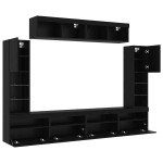 vidaXL Set Dulap pentru Televizor Montat pe Perete 6 pcs Stejar negru vidaXL Set Dulap pentru Televizor Montat pe Perete 6 pcs Stejar negru