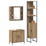 vidaXL Cabinet baie Stejar artizanal 33x33x185.5 cm Lemn prelucrat vidaXL Cabinet baie Stejar artizanal 33x33x185.5 cm Lemn prelucrat