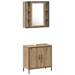 vidaXL Cabinet baie Stejar artizanal 33x33x185.5 cm Lemn prelucrat vidaXL Cabinet baie Stejar artizanal 33x33x185.5 cm Lemn prelucrat